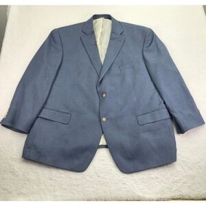 Oak Hill Blazer Mens 2XL XXL 50 52 Regular Blue 2 Button Sports Coat Double Vent